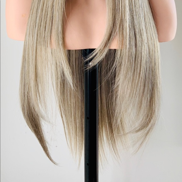 A Gorgeous Long Straight Ombre Steel Grey Lace Front Wig - Picture 12 of 16